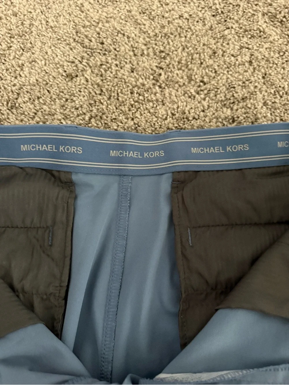 Michael Kors Men's Straight Dress Pants - Light Blue